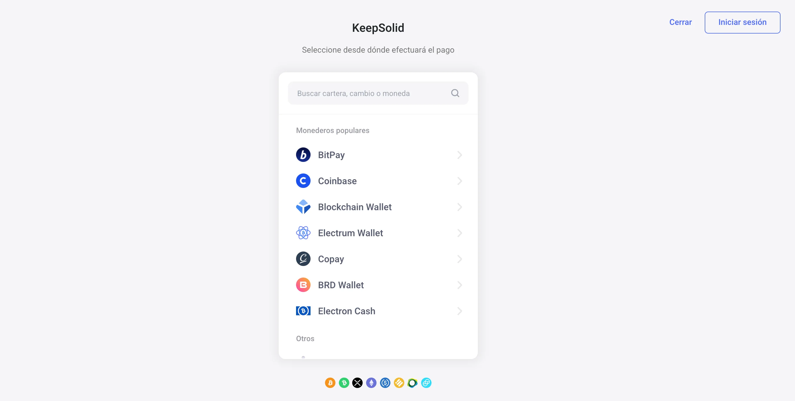 Select your wallet from where you will be paying for our VPN subscription (in this manual, we choose BitPay).