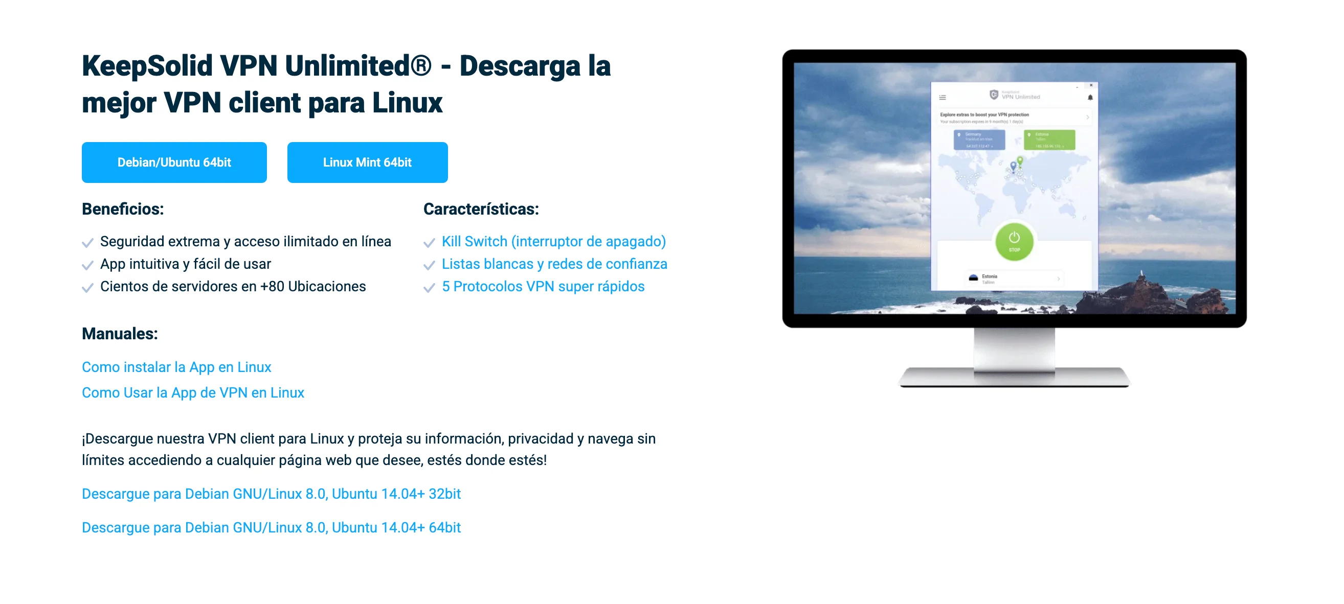 Download the KeepSolid VPN Unlimited application on your Linux device