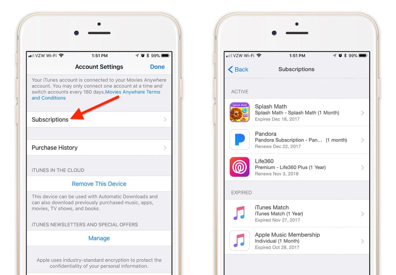Apple subscriptions iPhone