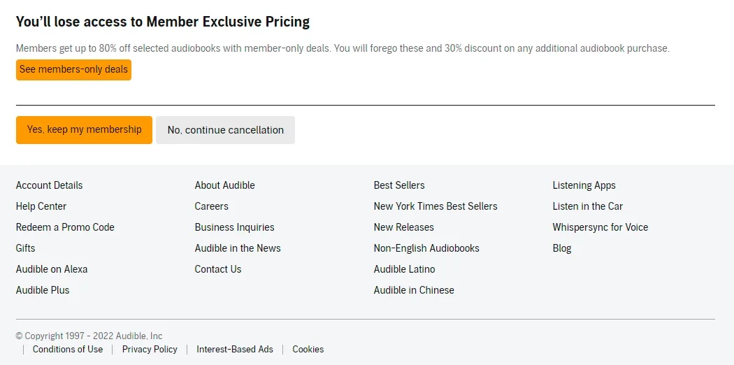 No Continue Cancellation