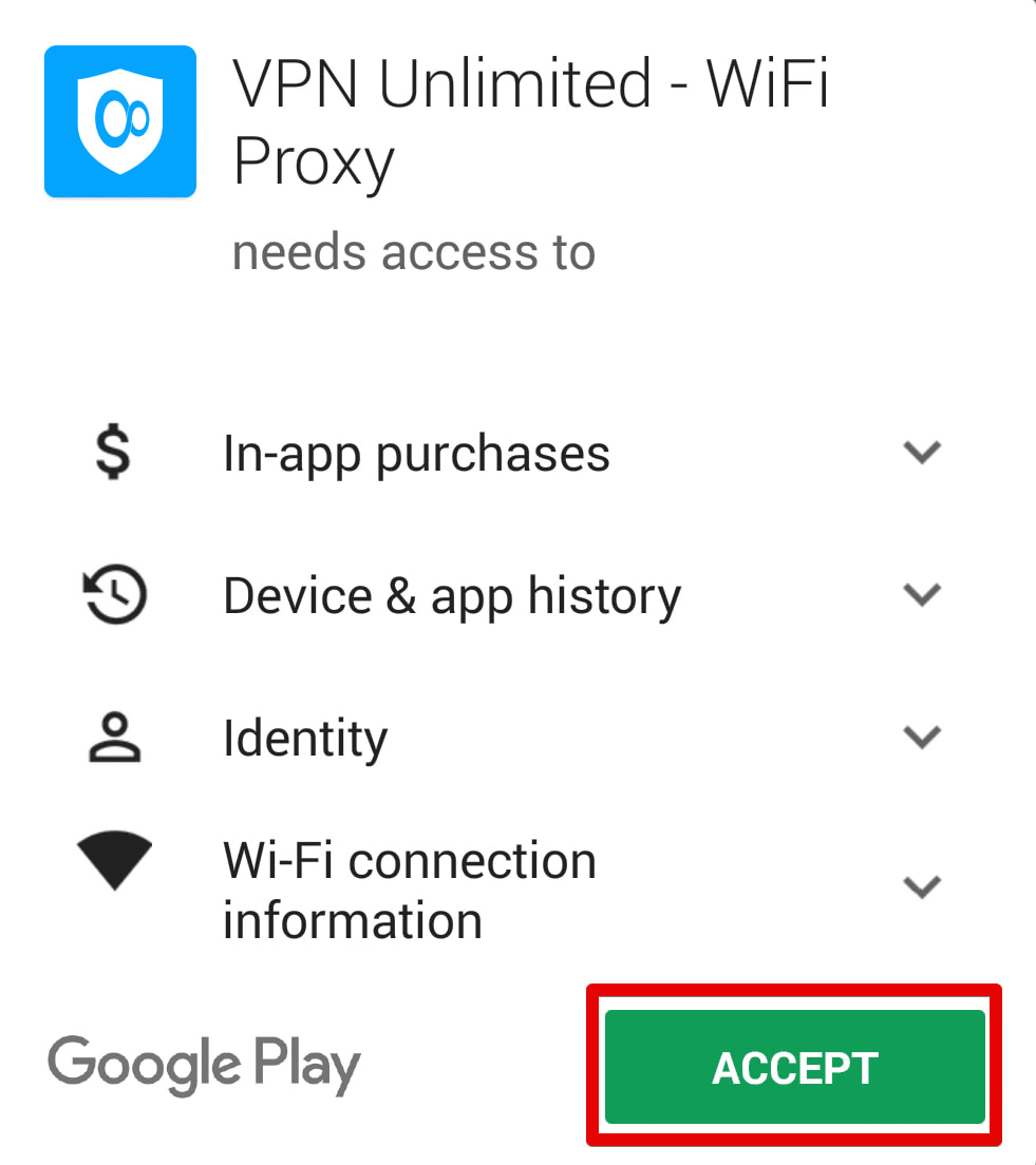 Install VPN for android